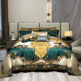 Vintage Brocade Bedding Set – High Precision Gold Embroidery, Egyptian Cotton