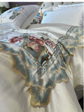 Peony Embroidered Brocade Bedding Set – High Precision Egyptian Cotton