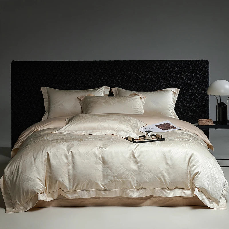 High Precision Brocade Jacquard Bedding Set – Egyptian Cotton, 4 Pieces