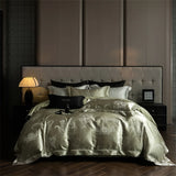 Luxury Damask Jacquard Bedding Set – High Precision Silky Egyptian Cotton, 4 Pieces