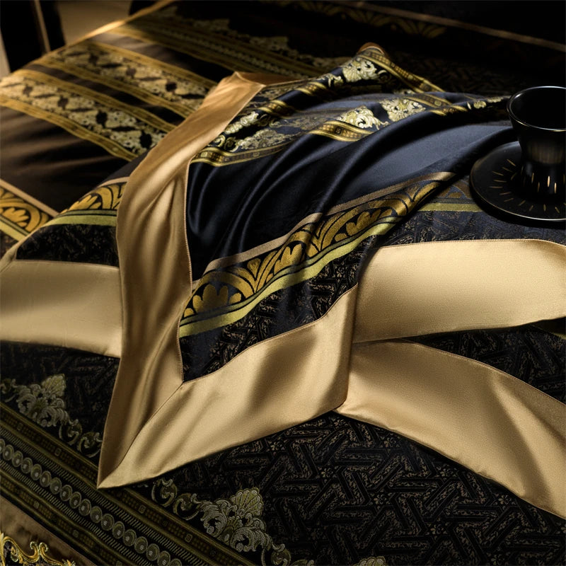 European Aristocrat Embroidered Brocade Bedding Set – Egyptian Cotton, 4/6/10 Pieces