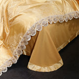Golden Satin Jacquard Bedding Set