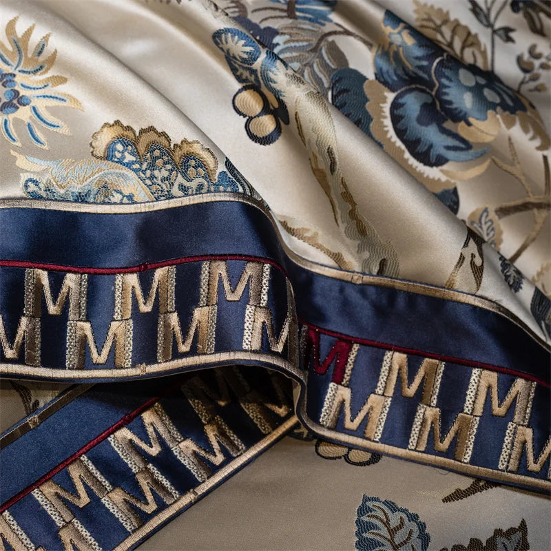 Luxury European Palace Wedding Bedding Set – Satin Jacquard Egyptian Cotton, 4/6/10 Pieces