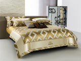 Luxury American Jacquard Brocade Bedding Set – Embroidered Egyptian Cotton