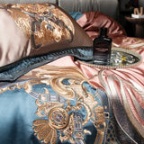 Gorgeous European Palace Style Bedding Set – Gold Embroidery Brocade, Egyptian Cotton, 4/6/10 Pieces