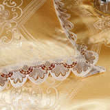 Golden Satin Jacquard Bedding Set