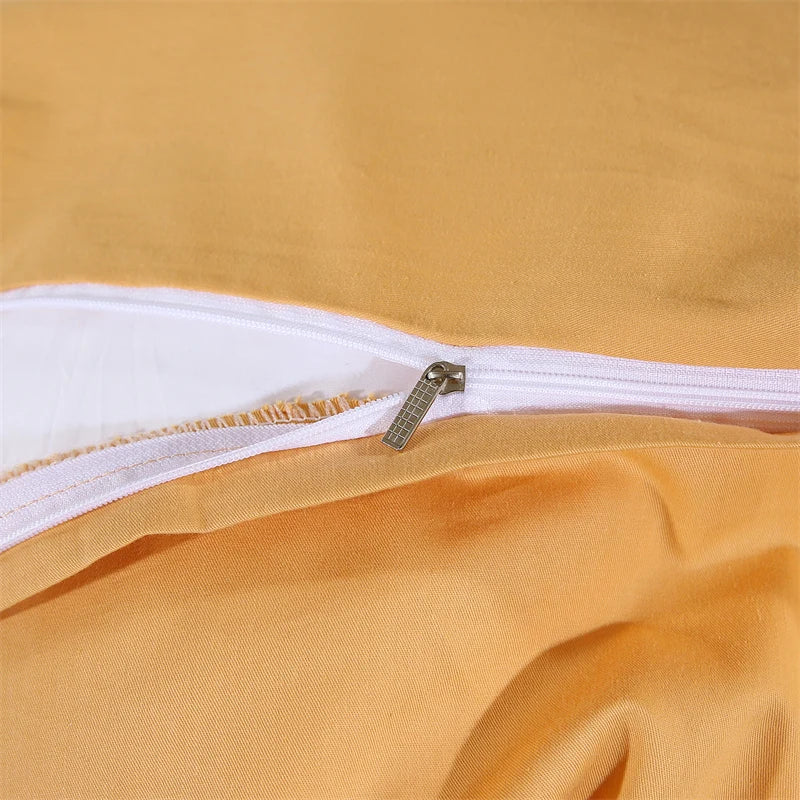 Golden Satin Jacquard Bedding Set