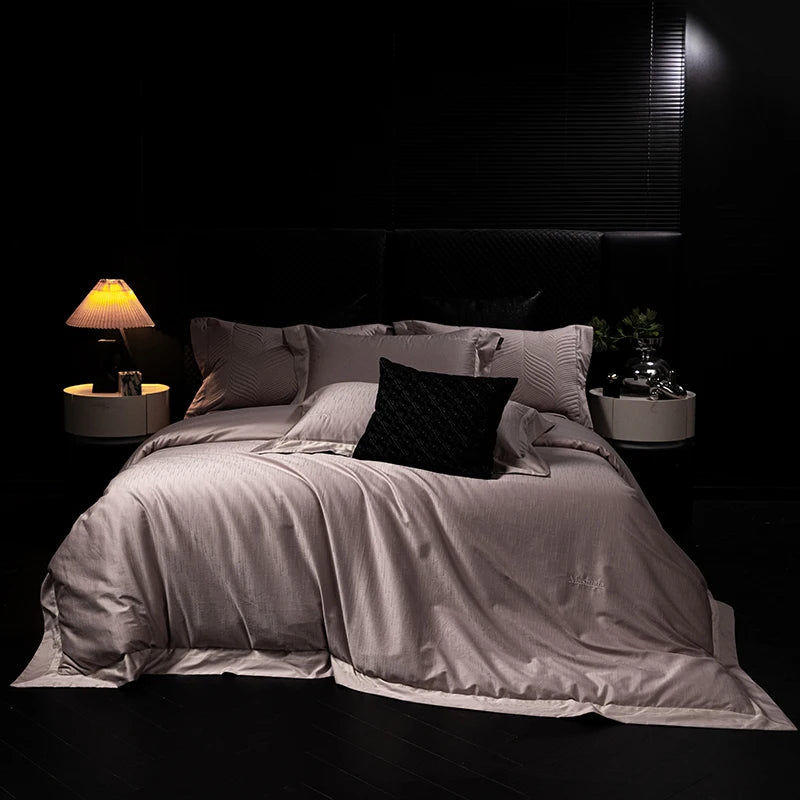 1000TC Egyptian Cotton Jacquard Bedding Set – 4 Pieces, Queen/King Size