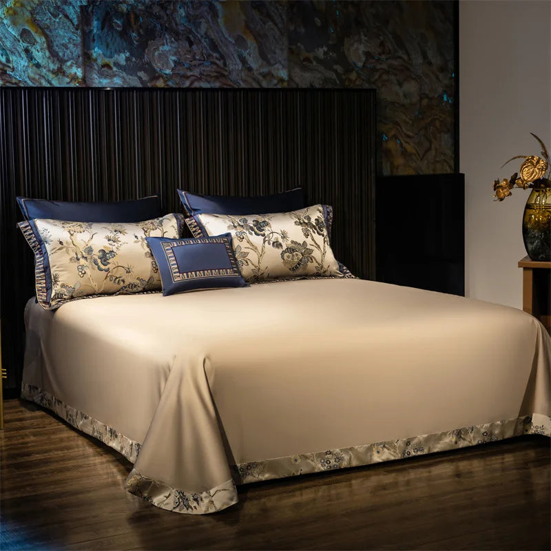 Luxury European Palace Wedding Bedding Set – Satin Jacquard Egyptian Cotton, 4/6/10 Pieces