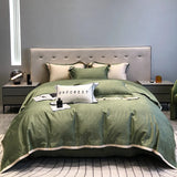 Ink Painting Jacquard Bedding Set – 1000TC Egyptian Cotton Satin, 4 Pieces