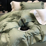 4-Piece Luxury Jacquard Bedding Set – 1000TC Lyocell Cotton, Soft & Silky
