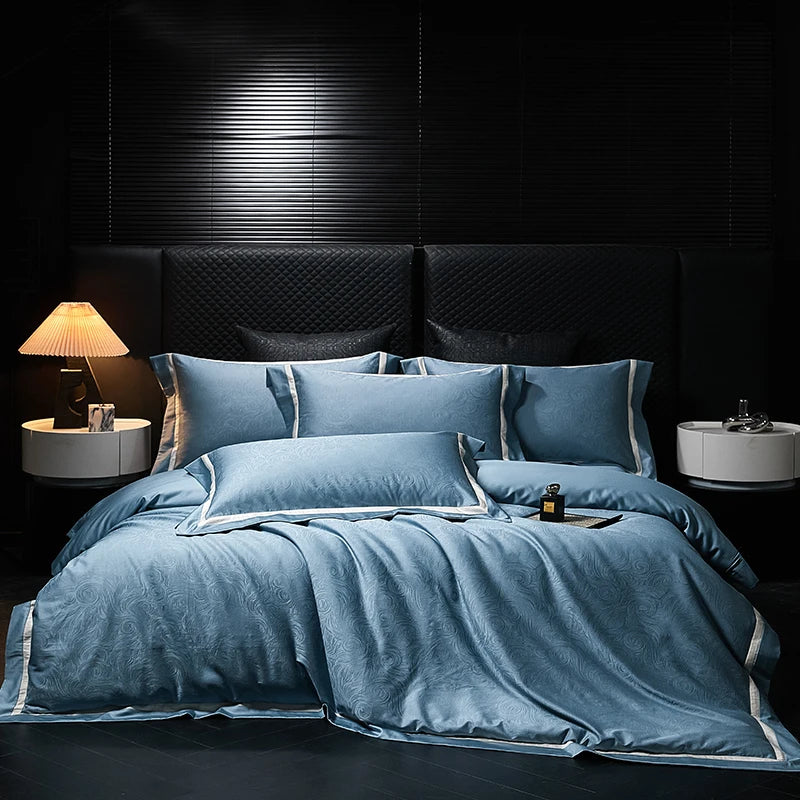 1000TC Egyptian Cotton Jacquard Bedding Set – 4 Pieces, Queen/King Size