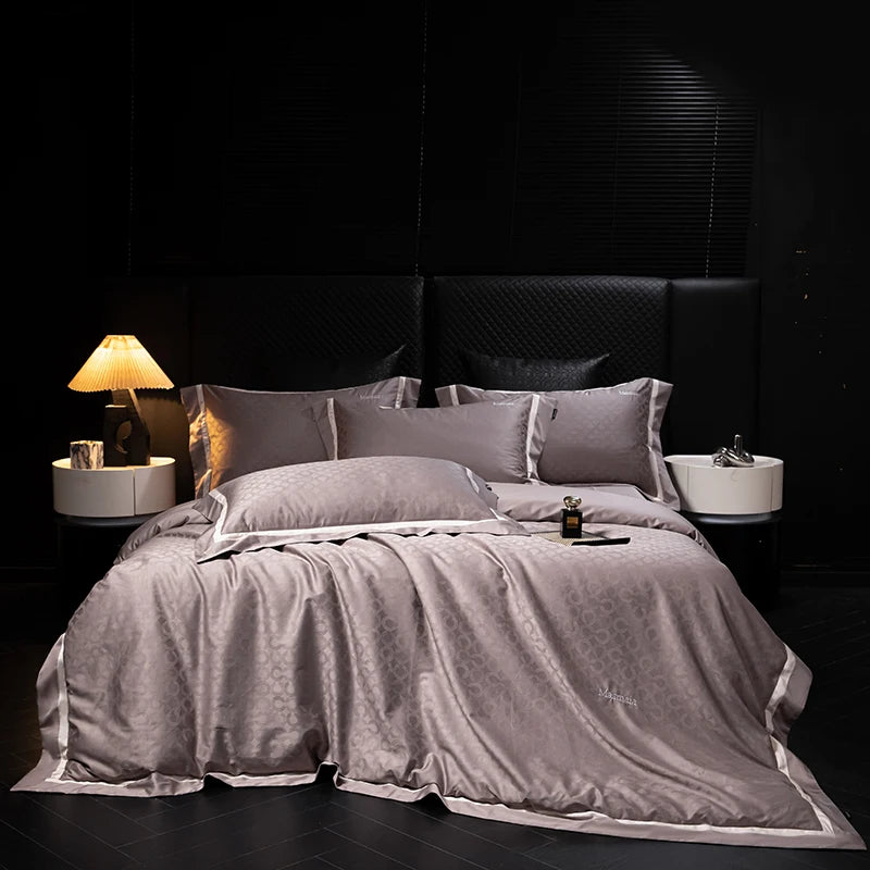 1000TC Egyptian Cotton Jacquard Bedding Set – 4 Pieces, Queen/King Size