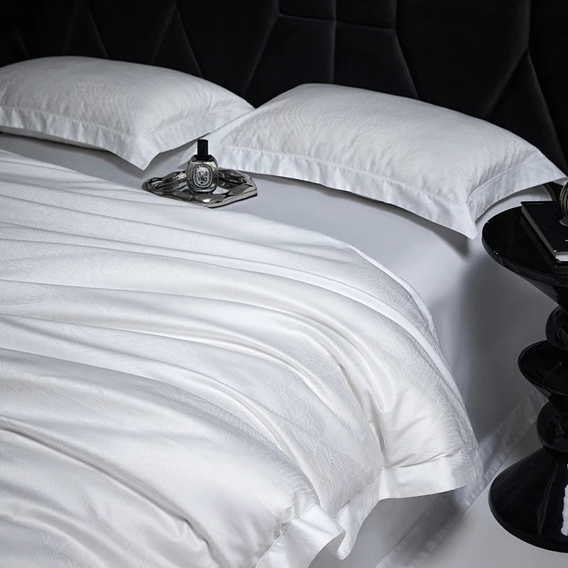 4-Piece Luxury Jacquard Egyptian Cotton Bedding Set – Queen/King Size
