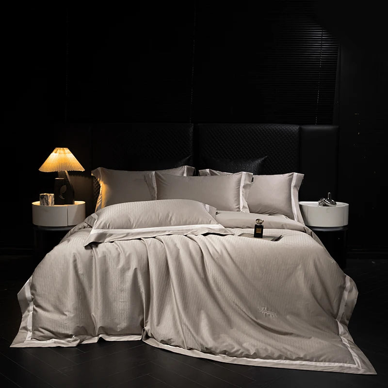 1000TC Egyptian Cotton Jacquard Bedding Set – 4 Pieces, Queen/King Size