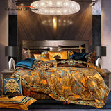 Luxury European Brocade Bedding Set – Jacquard Embroidery, Egyptian Cotton