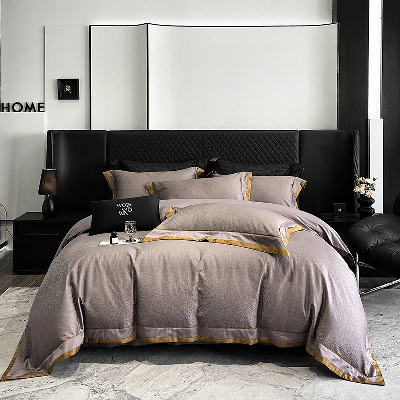 1000TC Egyptian Cotton Jacquard Leopard Bedding Set – Luxury Satin Finish