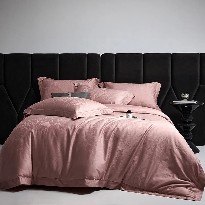 4-Piece Luxury Jacquard Egyptian Cotton Bedding Set – Queen/King Size