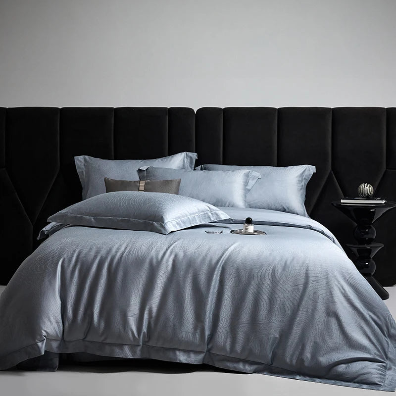 4-Piece Luxury Jacquard Egyptian Cotton Bedding Set – Queen/King Size