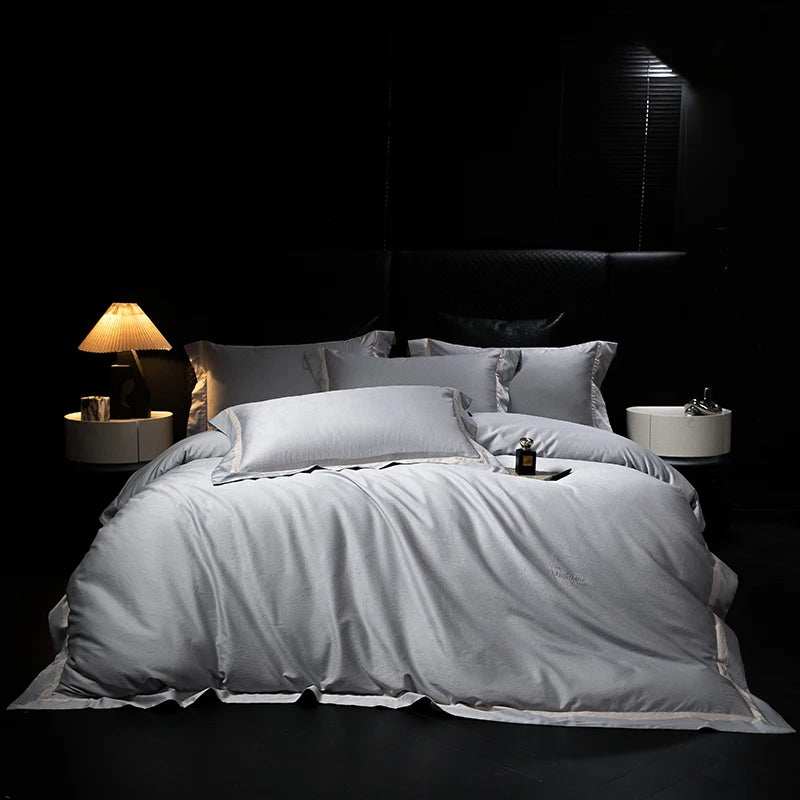 1000TC Egyptian Cotton Jacquard Bedding Set – 4 Pieces, Queen/King Size