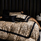 Luxury Leopard Jacquard Bedding Set – 4 Pieces, 1000TC Lyocell Cotton