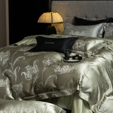 Luxury Damask Jacquard Bedding Set – High Precision Silky Egyptian Cotton, 4 Pieces