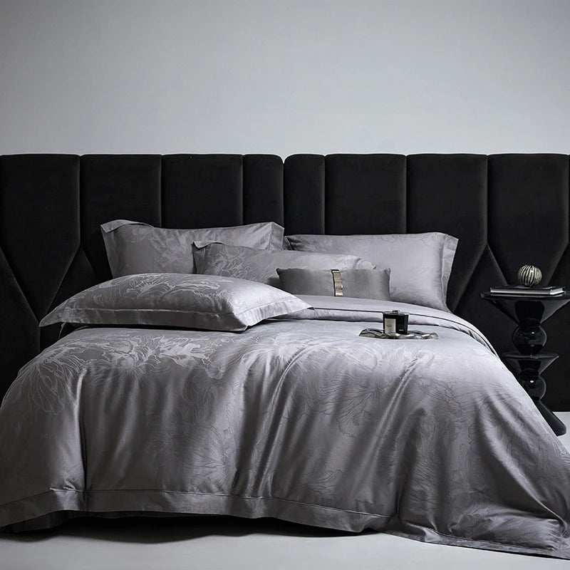 4-Piece Luxury Jacquard Egyptian Cotton Bedding Set – Queen/King Size