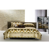 Luxury American Jacquard Brocade Bedding Set – Embroidered Egyptian Cotton