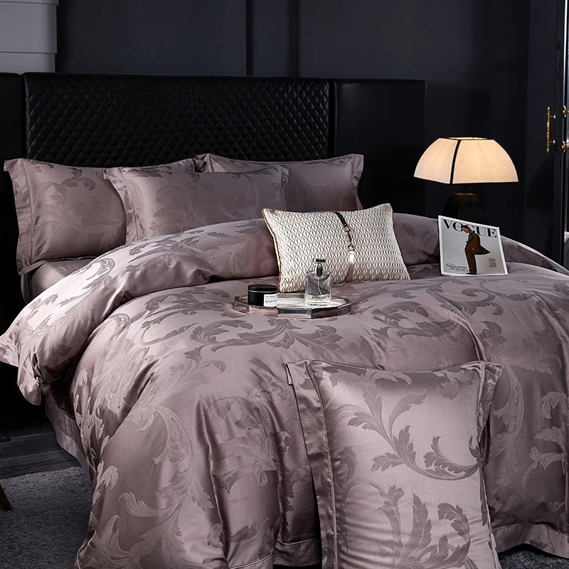 Luxury Egyptian Cotton Jacquard Bedding Set – 4 Pieces