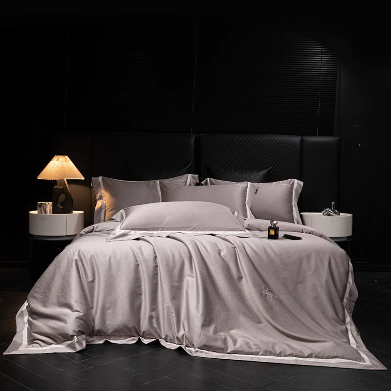 1000TC Egyptian Cotton Jacquard Bedding Set – 4 Pieces, Queen/King Size