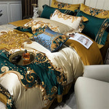 Vintage Brocade Bedding Set – High Precision Gold Embroidery, Egyptian Cotton