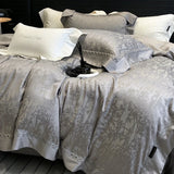 4-Piece Luxury Jacquard Bedding Set – Cotton & Lyocell Blend, Breathable & Skin-Friendly