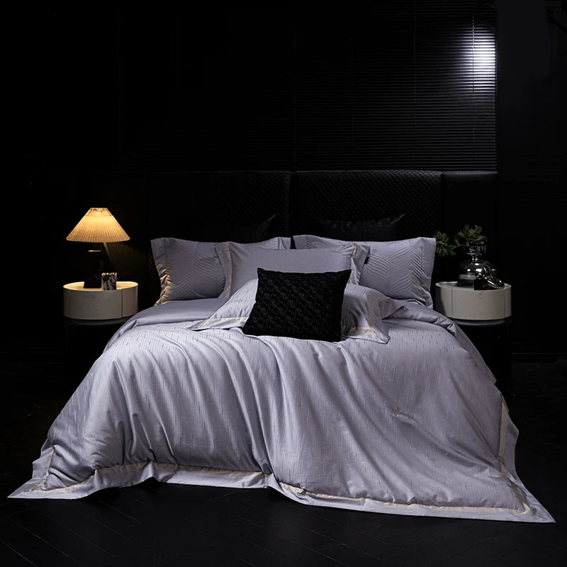 1000TC Egyptian Cotton Jacquard Bedding Set – 4 Pieces, Queen/King Size