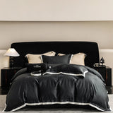 Blue & Black Luxury Jacquard Bedding Set – 1000TC Egyptian Cotton Satin