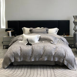 4-Piece Luxury Jacquard Bedding Set – Cotton & Lyocell Blend, Breathable & Skin-Friendly