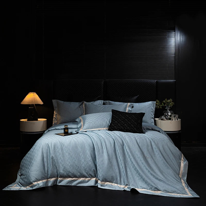 1000TC Egyptian Cotton Jacquard Bedding Set – 4 Pieces, Queen/King Size